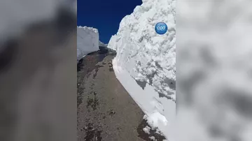 В Хыналыге начался сильный снегопад