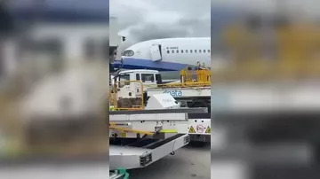 Сорванная телетрапом дверь пассажирского самолета попала на видео