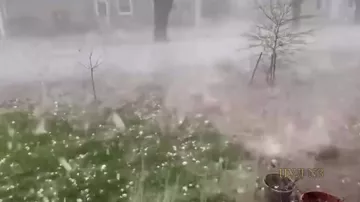 Аномальный град накрыл Индиану