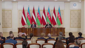 Azərbaycan Prezidenti İlham Əliyev və Latviya Prezidenti Edqars Rinkeviçs mətbuata bəyanatlarla çıxış ediblər1