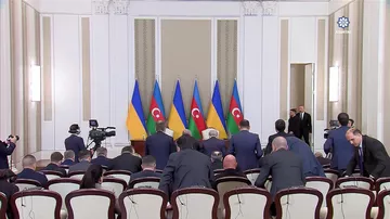 Qəbələdə Prezident İlham Əliyev və Ukrayna Prezidenti mətbuata bəyanatlarla çıxış ediblər