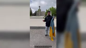 В Ереване сожгли флаг Украины