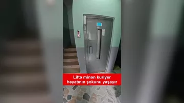 Liftə minən kuriyer şok yaşadı