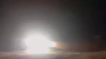 Кадры запуска иранских ракет по американским военным кораблям