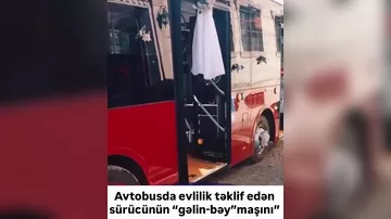 Avtobusda evlilik təklifi edən sürücünün toyu 1