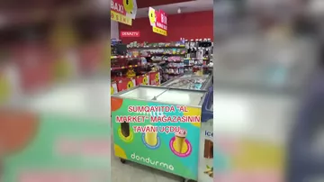 Sumqayıtda "Al market"in tavanı çökdü