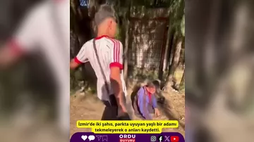 Yaşlı kişini təpiklədilər