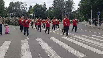 Xankəndidə hərbi yürüş keçirilib