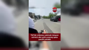 Sürücü əks yola çıxaraq qəza şəraiti yaratdı