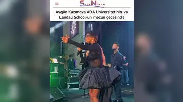 Aygün Kazımova baş geyimi ilə diqqət çəkib