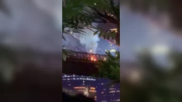 На Бруклинском мосту в Нью-Йорке произошел пожар - 2