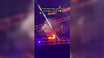 На Бруклинском мосту в Нью-Йорке произошел пожар - 3