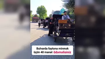 Bulvarda yeni gətirilən elektrik faytonlarda gəzmək 40 manatdır