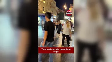Tarqovuda əcnəbi qonaqların rəqsi
