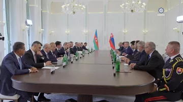 Prezident İlham Əliyevin Şuşada Slovakiya Prezidenti ilə geniş tərkibdə görüşü olub