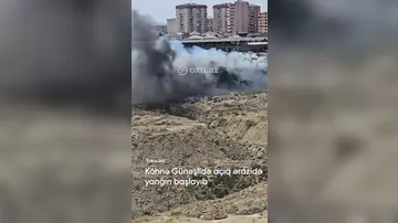 Köhnə Günəşlidə açıq ərazidə yanğın başlayıb