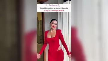 Günel Zeynalova al-qırmızı libası ilə zövqünü nümayiş etdirdi