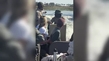 Нападение бегемота на людей попало на видео