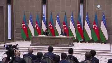 Azərbaycan və Özbəkistan prezidentləri mətbuata bəyanatlarla çıxış ediblər (1)