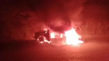 Xankəndidə "Niva" yanıb külə döndü