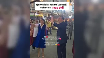 Iğdır vilayətinin valisi və xanımı tədbirdə Azərbaycan musiqisinin sədaları altında rəqs ediblər