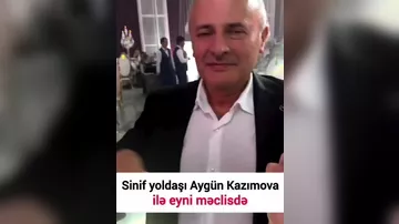 Aygün Kazımova toyda sinif yoldaşı ilə qarşılaşdı