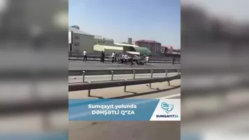 Bakı-Sumqayıt yolunda ağır qəza - Avtomobillər aşdı