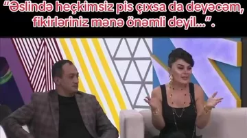 Qumral Musayeva canlı efirdə pis şərh yazanlara sərt reaksiya verdi