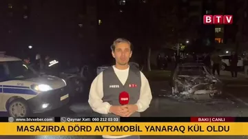 Masazırda dörd maşın yandı
