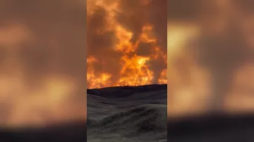 Необычный лесной пожар в Монголии