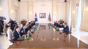 Prezident İlham Əliyevin Laos Prezidenti ilə geniş tərkibdə görüşü olub