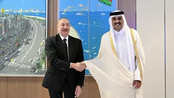 Prezident İlham Əliyev Qətər Dövlətinin Əmiri Şeyx Təmim bin Həməd Al Tani ilə görüşüb.