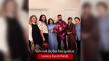 Elnarə Abdullayeva nəvəsi üçün bu qədər xonça hazırlatdı