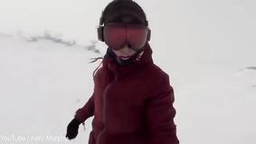 Сноубордистка случайно сняла на видео, как ее преследует медведь