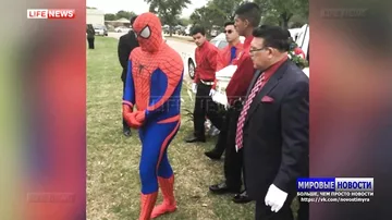 «Человек-паук» пришёл на похороны мальчика, которого не успел спасти