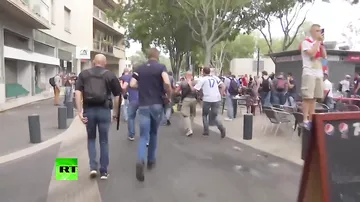 Столкновения украинских и польских болельщиков в Марселе