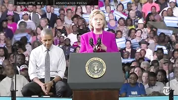 Обама выступил на предвыборном митинге Клинтон