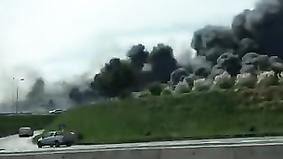 Вблизи аэропорта чилийской столицы вспыхнул мощный пожар