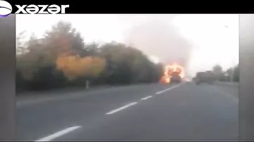 В Азербайджане трактор «огненным метеором» пронесся по оживленной дороге