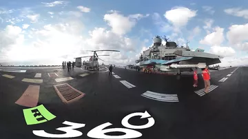Видео 360: взлёт истребителя с палубы авианосца «Адмирал Кузнецов»