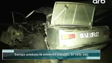 Bakı-Qazax yolunda avtobus minik maşını ilə toqquşdu: ölən və yaralanan var