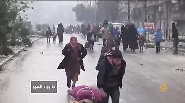 Появилось видео операции вывода семей боевиков из Алеппо