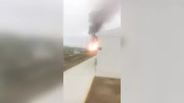 Взрыв на газопроводе в Баку, возник сильный пожар