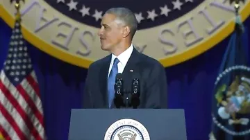 Obama vida çıxışı zamanı kövrəldi