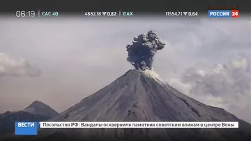Новое извержение вулкана Колима в Мексике