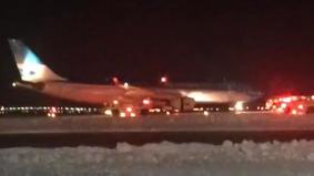 Самолет загорелся при взлете в аэропорту Нью-Йорка