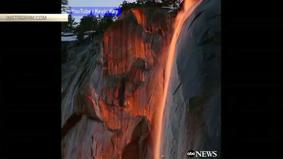 "Огненный" водопад образовался в горах Калифорнии
