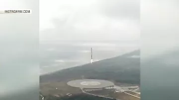 Опубликованы кадры приземления первой ступени ракеты Falcon 9