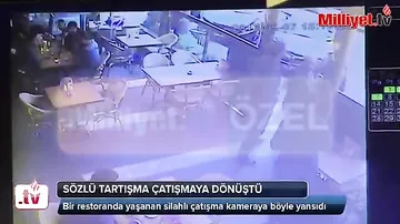 Restorandakı silahlı insidentin görüntüsü yayıldı