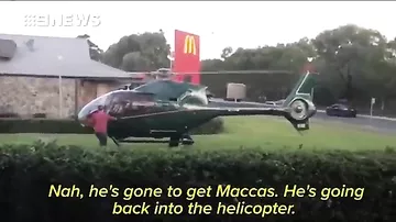 Оголодавший пилот ради фастфуда прилетел в кафе на вертолете